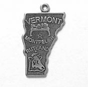 Silver Vermont State Charm