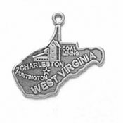Silver West Virginia State Charm