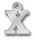 Pewter Letter X Charm