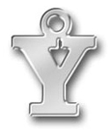 Pewter Letter Y Charm