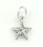 Silver tiny starfish charm