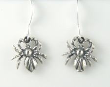 Sterling silver spider earrings