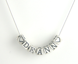 Silver Personalized Birthstone Charm Necklace