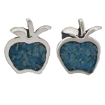 Sterling Silver Turquoise Apple Earrings