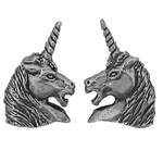 Sterling Silver Unicorn Head Earrings