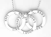 Silver Affirmation Ring Charms