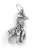 Silver Giraffes Charm