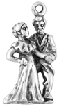 Silver wedding charm dancing couple