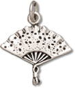 Sterling silver ladies' fan charm