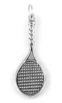 Silver Tennis Racquet Charm