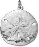 Sterling Silver Bright Medium Sand Dollar Charm C3355