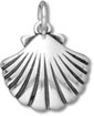 Silver Seashell Fan Charm C3357