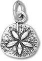 Silver small sand dollar charm C3358