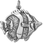 Silver tropical fish pendant C3372