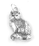 Silver Cat Charm - one side