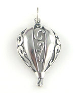 Silver decorative hot air balloon charm