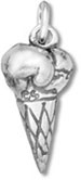 Silver Ice Cream Cone Charm