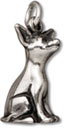 Silver chihuahua dog charm