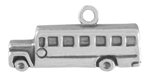 Silver school bus charm