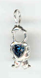 Silver Birthstone Kids December Boy Charm