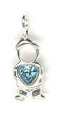 Silver Birthstone Kids March Boy Charm