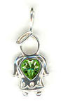 Silver Birthstone Kids August Angel Charm