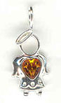 Silver Birthstone Kids November Angel Charm