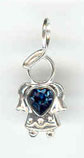 Silver Birthstone Kids December Angel Charm