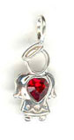 Silver Birthstone Kids January Angel Charm