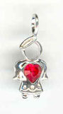 Silver Birthstone Kids July Angel Charm