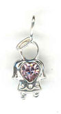 Silver Birthstone Kids June Angel Charm