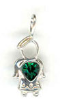 Silver Birthstone Kids May Angel Charm