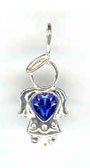 Silver Birthstone Angel Charm