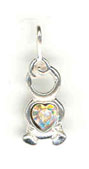 Silver April Birthstone Baby Charm