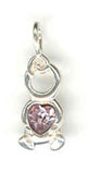 Silver Birthstone June Baby charm