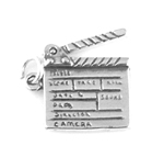 Silver Director's Cut Film Clapboard Charm