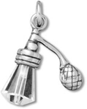 Silver crystal perfume bottle charm