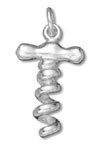 Sterling silver corkscrew charm