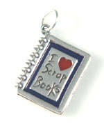 Silver with enamel I Love Scrapbooks charm