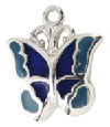 Silver enamel butterfly charm