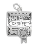 Sterling silver bachelors degree charm