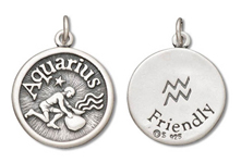 Sterling Silver Aquarius Zodiac Charm