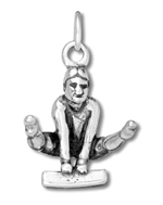 Silver Vaulting Gymnast Charm