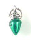 green silver enamel Christmas lights charm