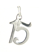 Silver 15th Birthday Charm