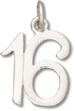 Silver 16th birthday charm