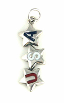 Silver Enamel USA Star Charm