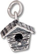 Silver Birdhouse Charm