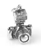 Silver 3-D Camera Charm