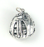 Large Silver Baseball Glove Charm or Pendant